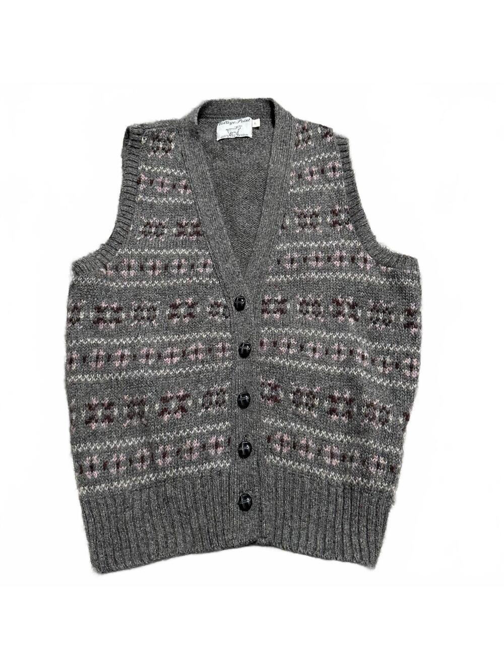 Vintage Feminine Wool Sweater Vest Size L by College Point USA